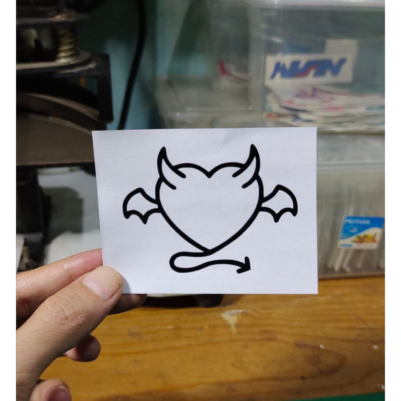 

stiker love devil sticker berkualitas murah