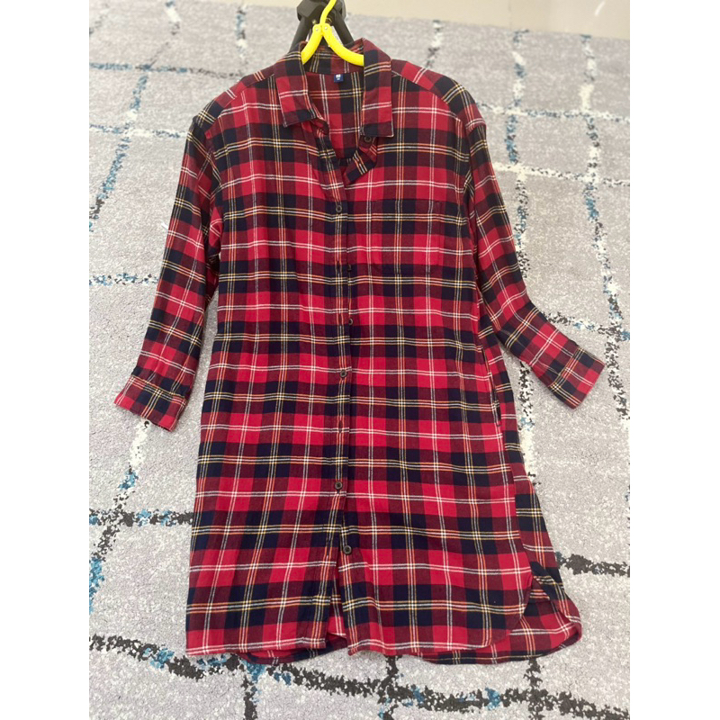 Preloved Kemeja Tartan Uniqlo Original Anak Perempuan