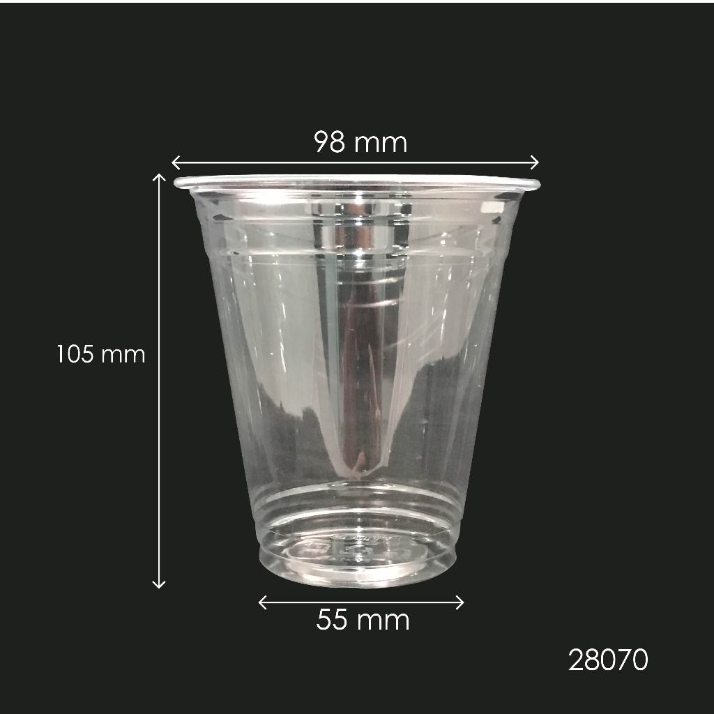 CUP PET 14 OZ FLAT POLIPACK + SIPPY LID STRAWLESS