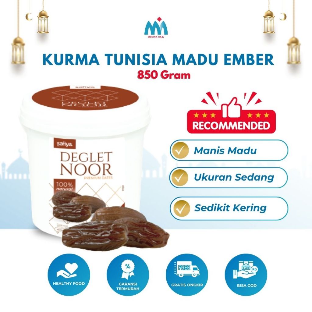 

Kurma Tunisia Madu ember Safiya 850 gr | Kurma Madu Legit dan Manis