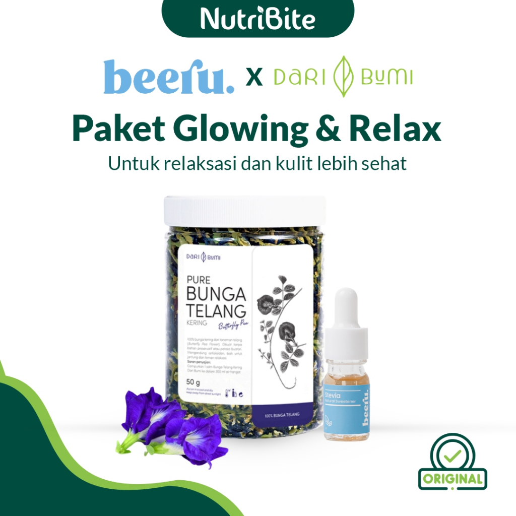 

NUTRIBITE Stevia Tetes Pemanis Alami 5ml Beeru Teh Bunga Telang Herbal Butterfly Pea Tea Dari Bumi