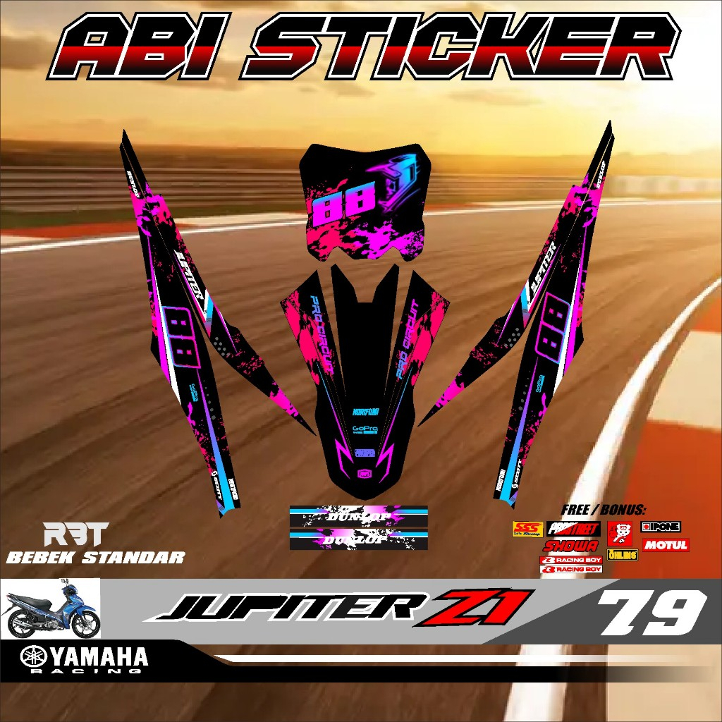 sticker striping decal RBT JUPITER Z1 RBT BEBEK MODIF SUPERMMOTO YZ KLX KTM CRF  V 79 RBT JUPITER Z1