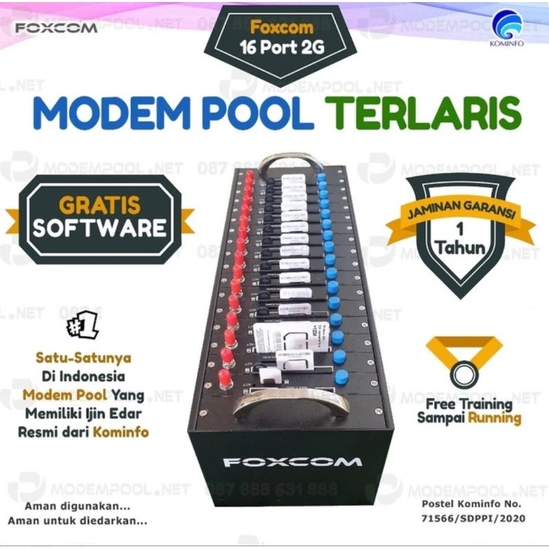 Modem Foxcom M26 16 Port 2G Alat SMS DialMassal OTP Rubel, Smart Act5.0