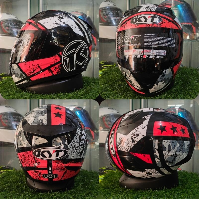 Kyt R10 seri 3 black red original kyt