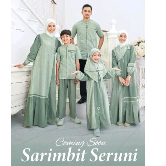 SARIMBIT RAUNA TERBARU 2025 - RAUNA SARIMBIT SERUNI GREEN - BAJU LEBARAN - BAJU KELUARGA - BAJU COUP