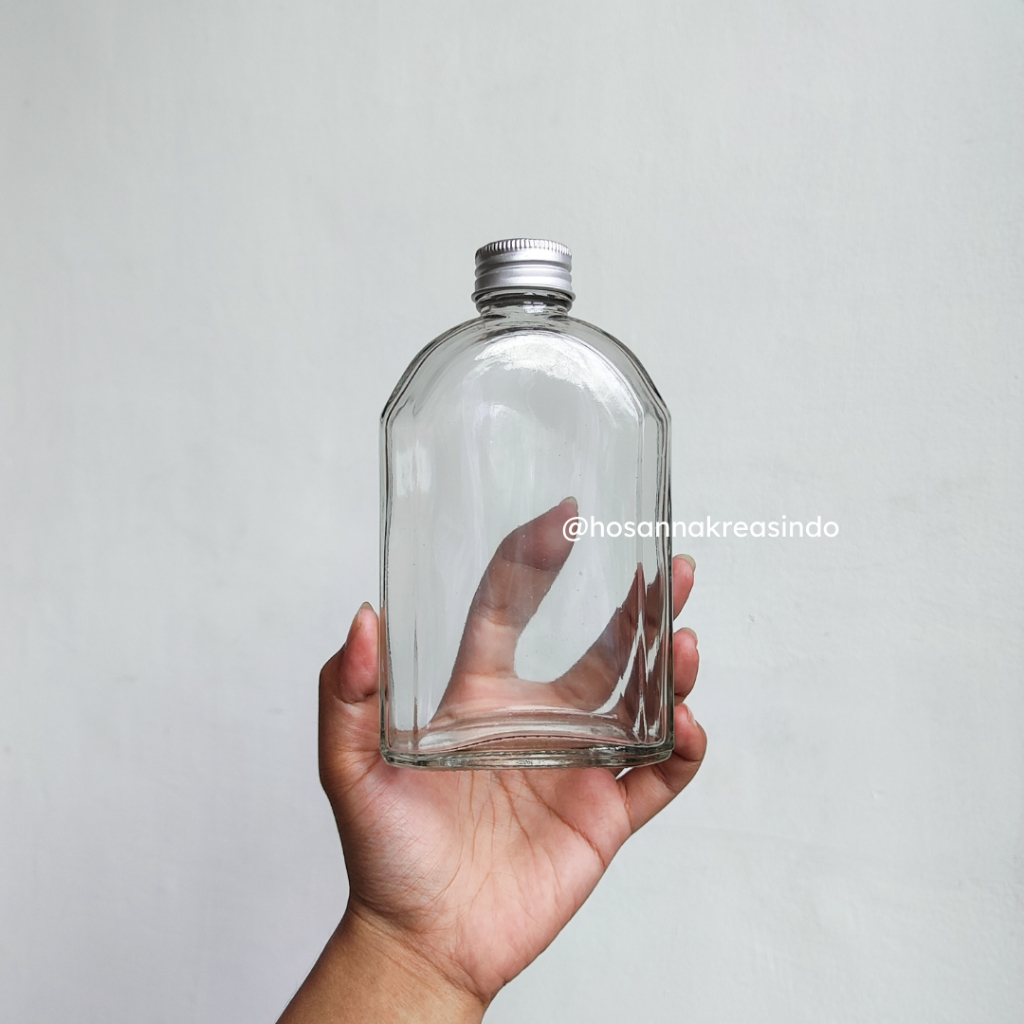 Botol Kaca Gepeng 250ml Tutup Aluminium