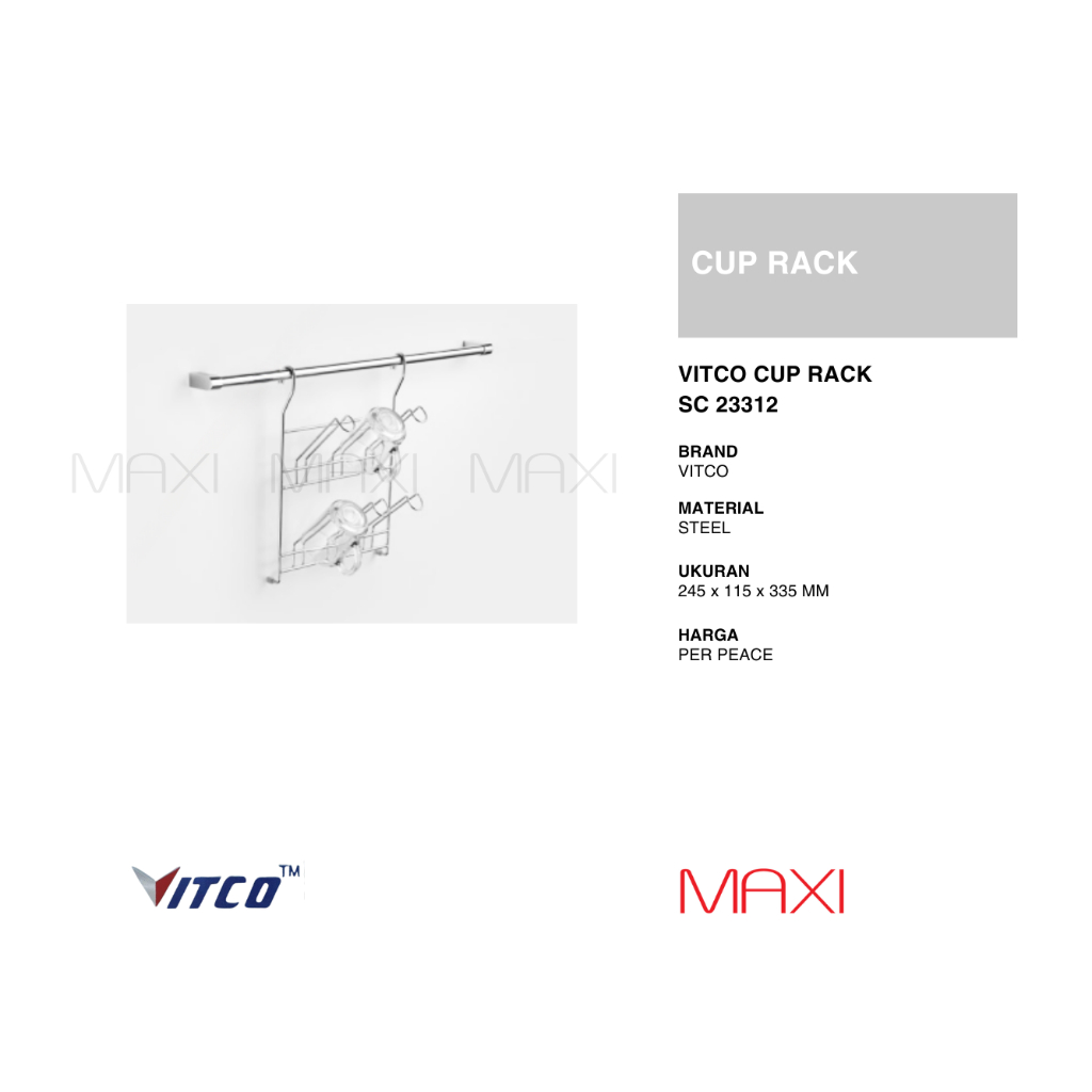 Vitco Cup Rack SC 23312- Rak Gelas  Gantung