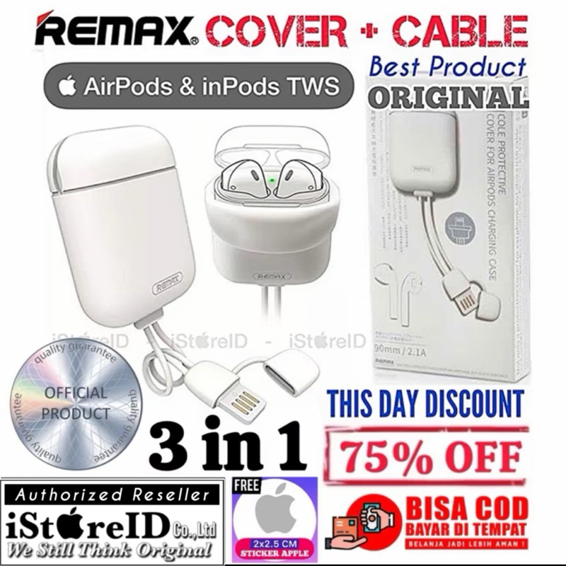 [COD] 3-IN-1 SLEEVE CASE ORIGINAL REMAX APPLE AIRPODS 1 / 2 INPODS i9S / i10 / i11 / i12 / i12S TWS 