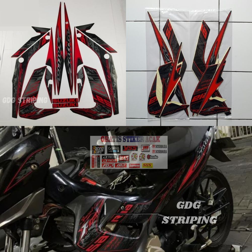 Striping Stiker Suzuki Satria Fu F150 2012 2013 Barong SE Merah Murah GDG