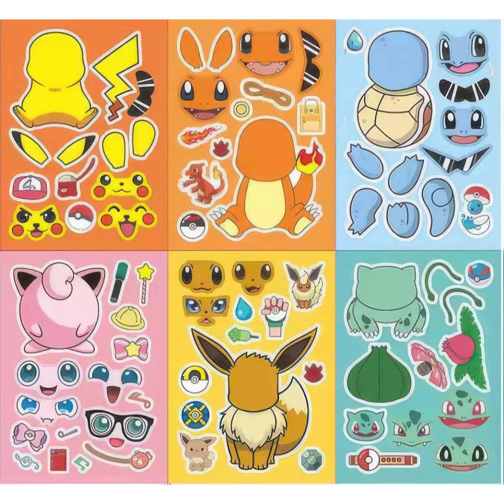 

STIKER ANAK LUCU DIY / STIKER GANTI MUKA CHANGING FACE STICKER BAHAN VINYL TEBAL WATERPROOF VER 1