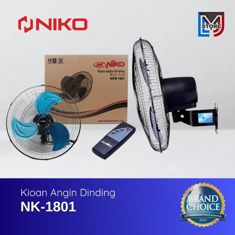 kipas angin besi kusus dinding NK-1801R SUDAH PAKEI REMOT otomatis