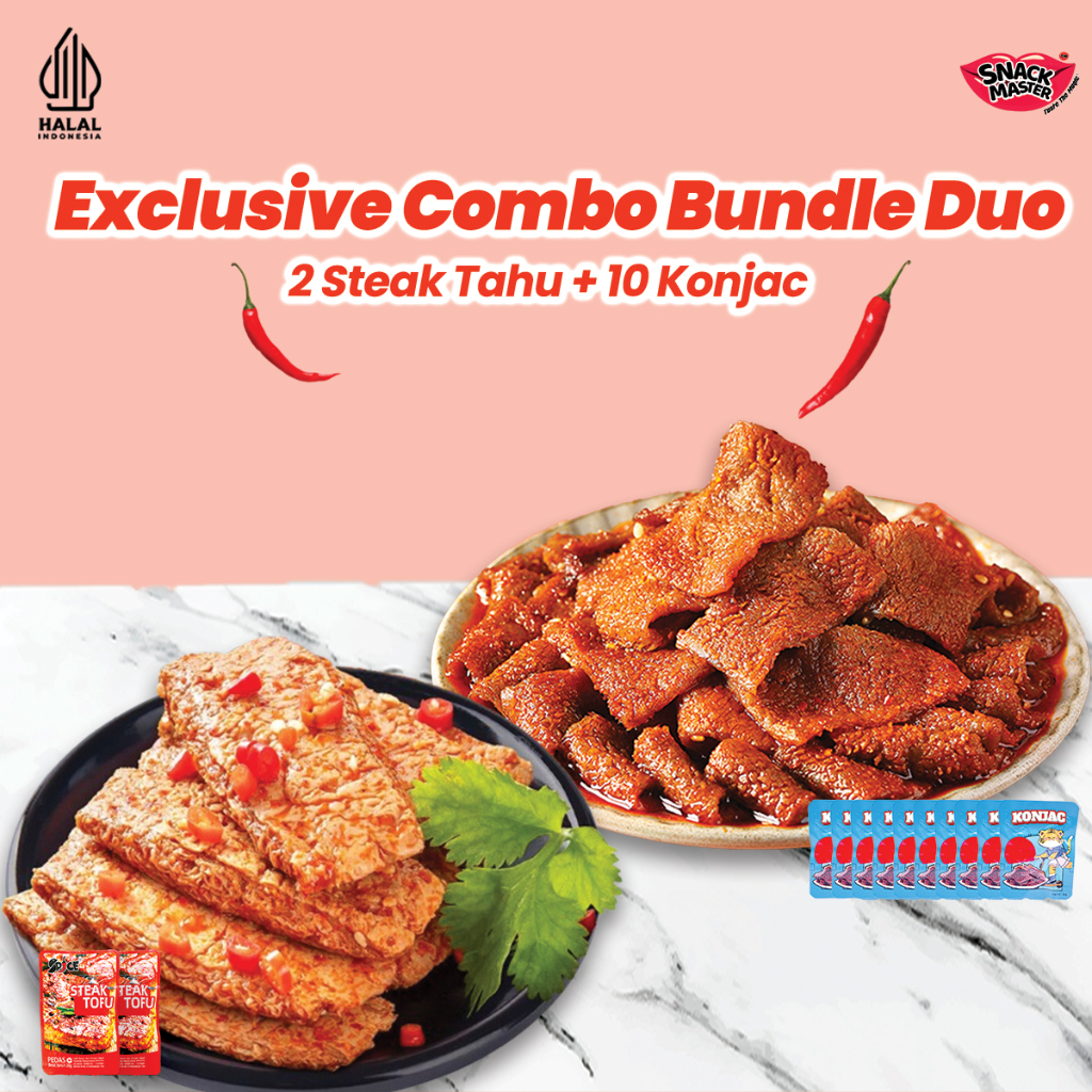 

SNACK MASTER MART - [BUNDLE DUO HALAL SNACK] 365Spices Snacks Bundle 2 Steak Tahu + 10 konjac Cemilan Jajanan Pedas
