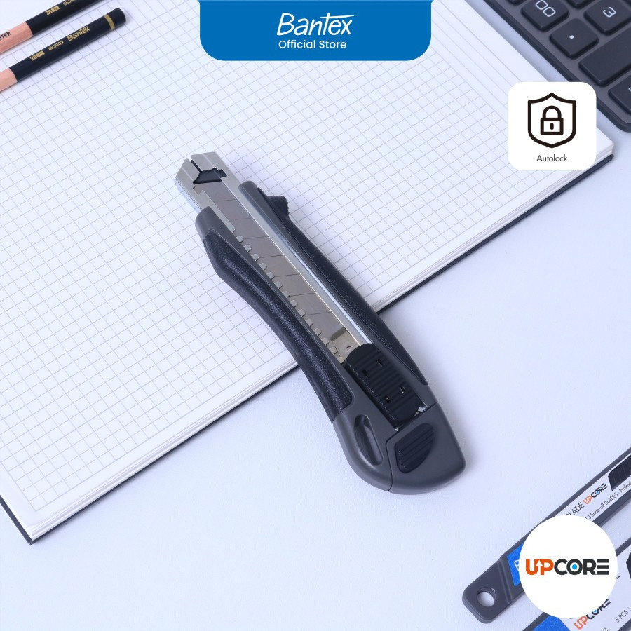 

Bantex Cutter Besar Pemotong Kertas Comfort Grip Pisau Baja SK5 AutoLock # BD5322