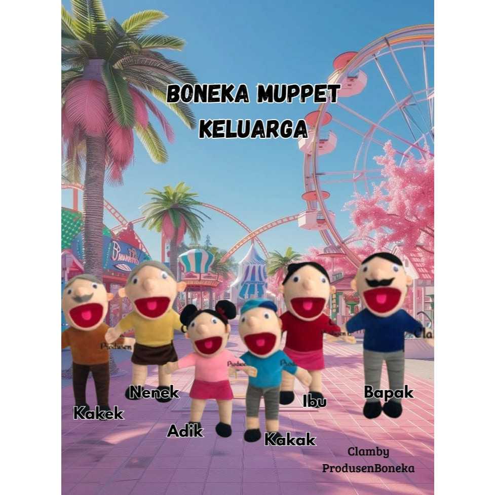 Boneka Muppet Karakter Keluarga | Boneka Dongeng Ventriloquist Boneka Puppet Mulut Gerak