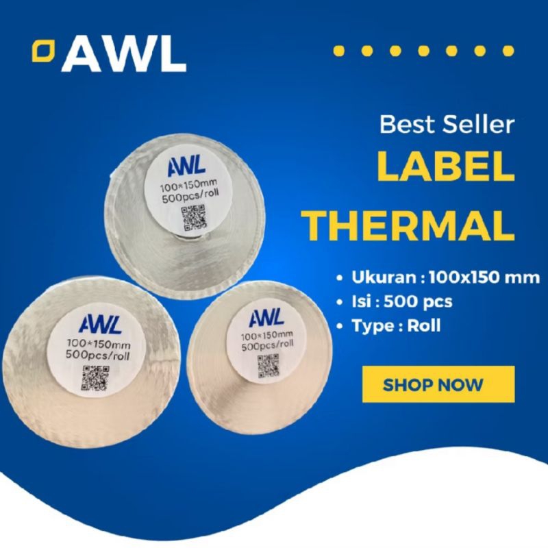 

LABEL STIKER THERMAL ANTI AIR 100X150 A6 ROLL PACKING EXPERT