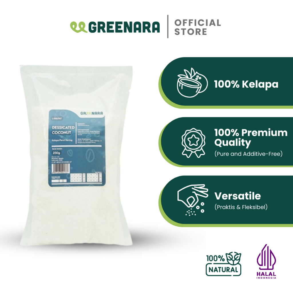 

Greenara - Kelapa Parut Kering 250gr / Dessicated Coconut