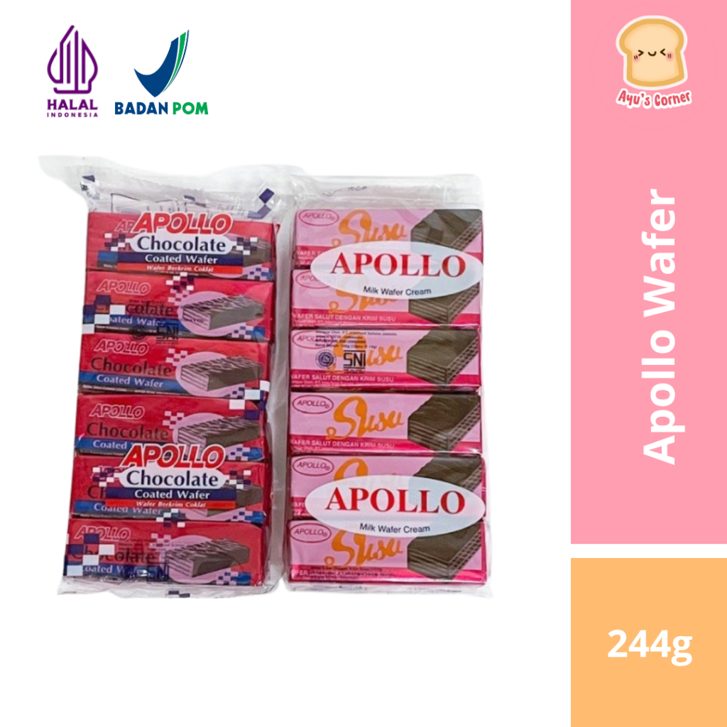 

Apollo Wafer Susu dan Cokelat Isi 12pcs net 244g