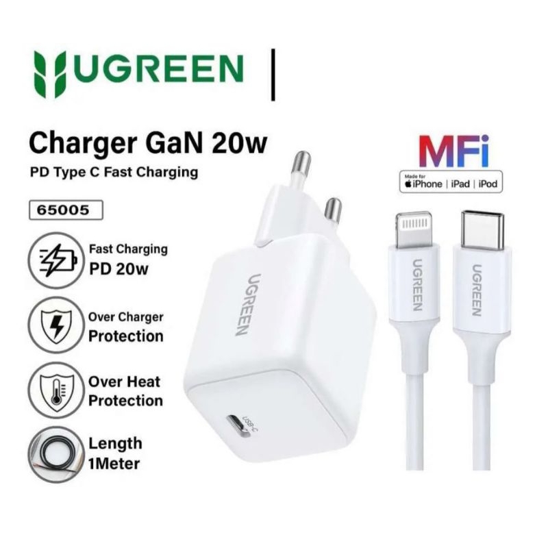 UGREEN - CHARGER UGREEN IPHONE SERIES GAN 20W