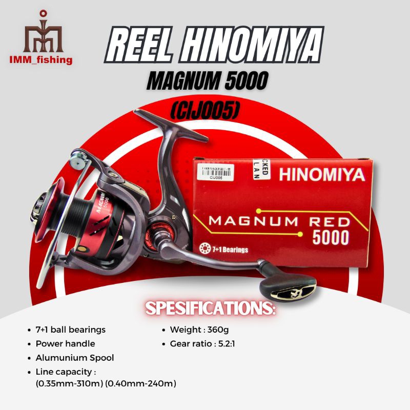 REEL HINOMIYA MAGNUM | Alat Gulungan Pancing | Spinning