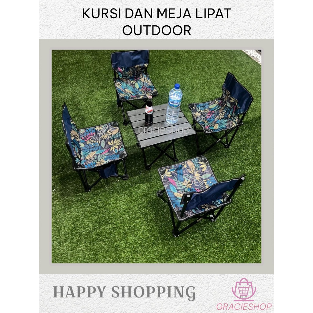 Berkualitas Kursi Lipat Outdoor / Kursi Camping / Kursi Mancing Portable / Meja Lipat Outdoor / Meja