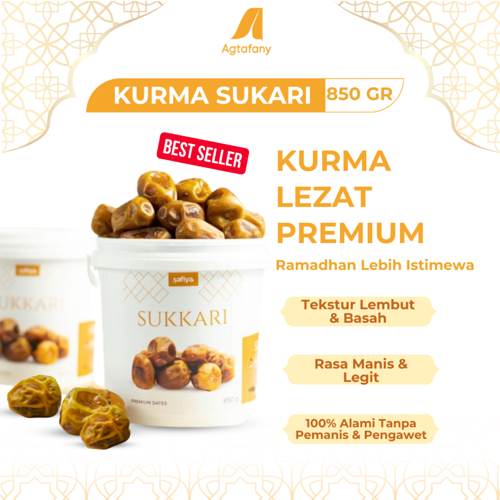 

Kurma Sukari Ember 850 gr | Kurma Raja Sukkari Dates Basah Lembut Quality Premium Oleh-Oleh Haji Umroh