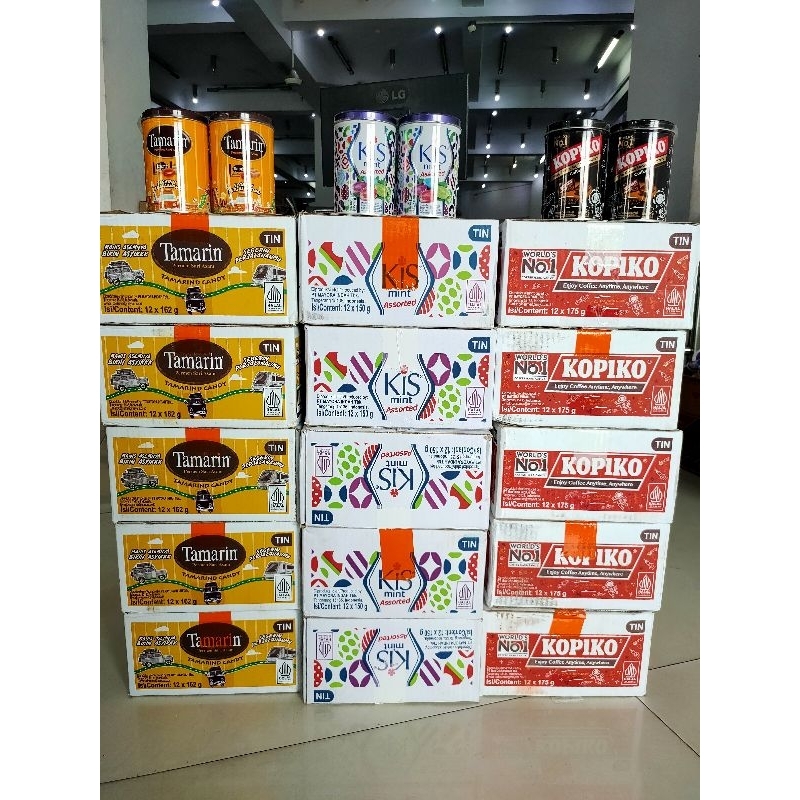 

permen kaleng termurah kis , kopiko , tamarin festive