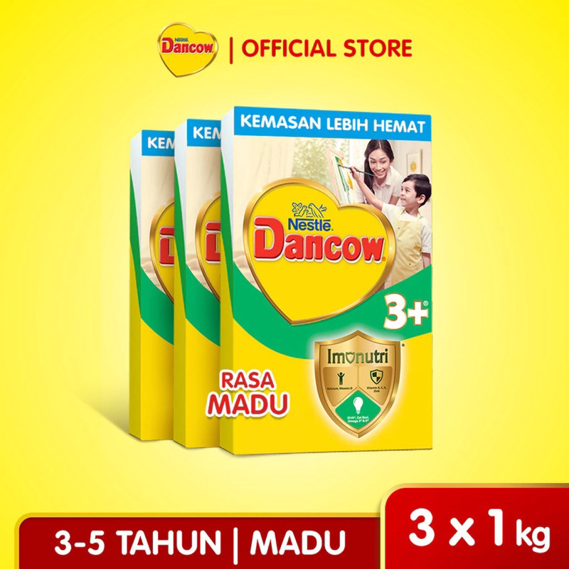 

Dancow 3+ Madu 1kg (Usia 3-5tahun) Susu Formula Pertumbuhan Anak usia 3 sampai 5 tahun x 3 Box