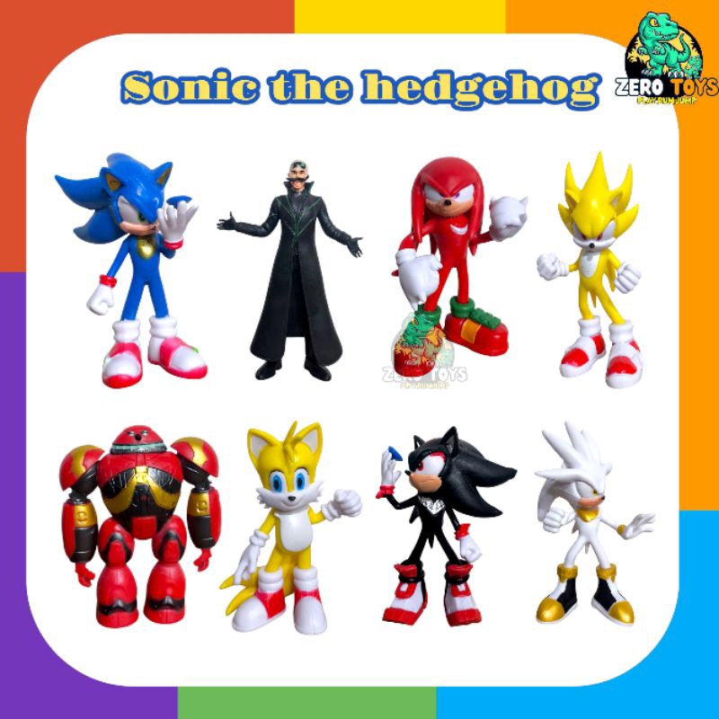 SONIC THE HEDGEHOG 8pcs- Figure Set besar mainan pajangan figur super sonic