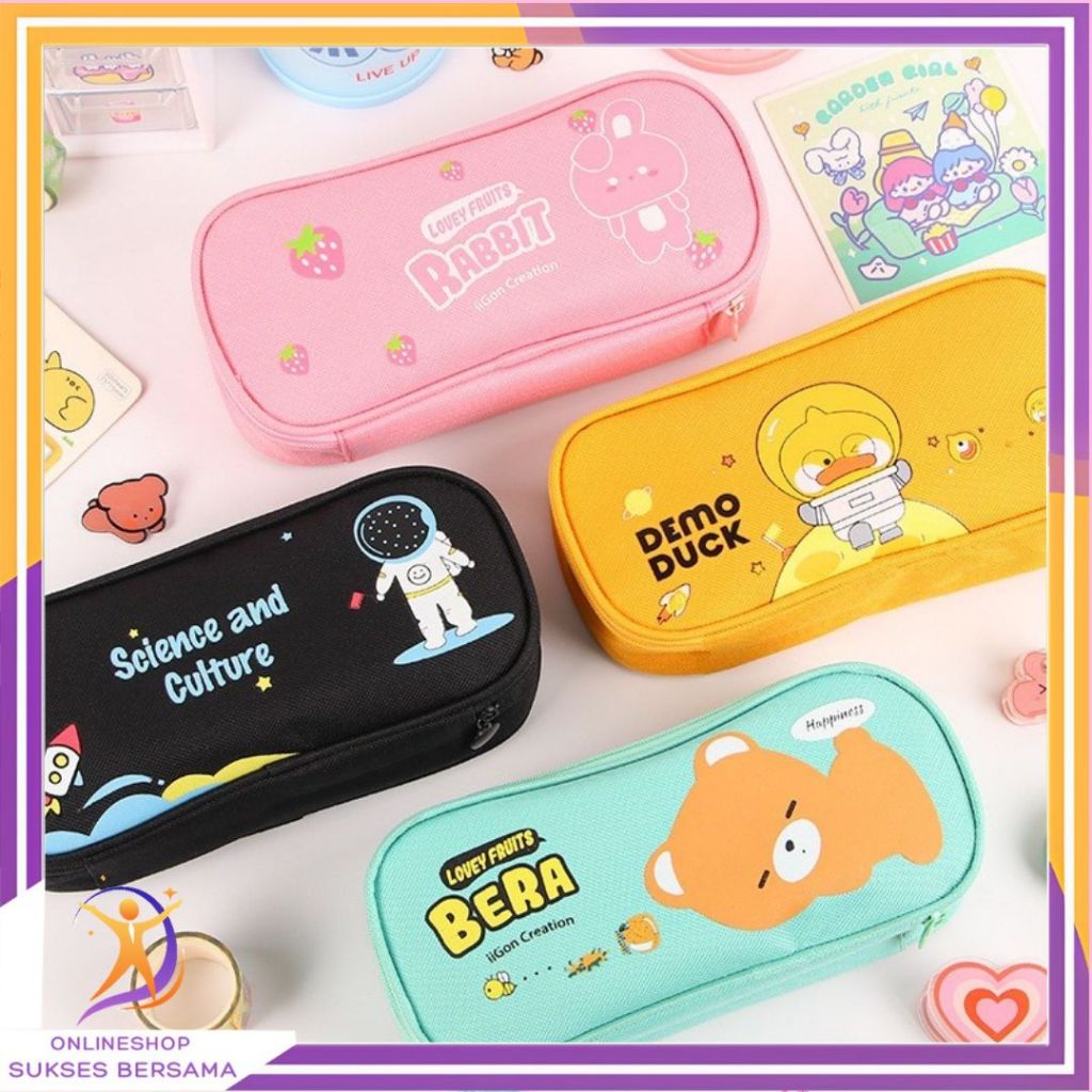 

OSB Tempat Pensil Karakter Kartun Kotak Pensil Serbaguna Motif Animal Kotak Pensil Sleting Lucu Tempat Alat Tulis Perlengkapan Sekolah Kantor Double Layer Kotak Pensil Anak Perempuan Kapasitas Besar