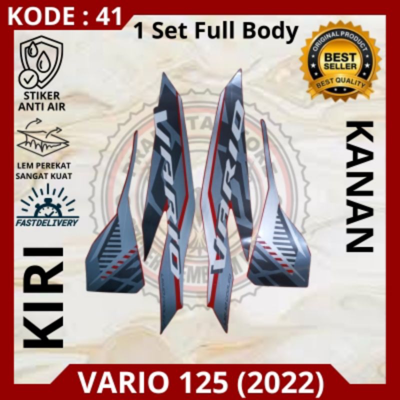 Stiker/striping motor Honda Vario 125 tahun 2022/ stiker Vario 125/decal Vario 125 warna abu.