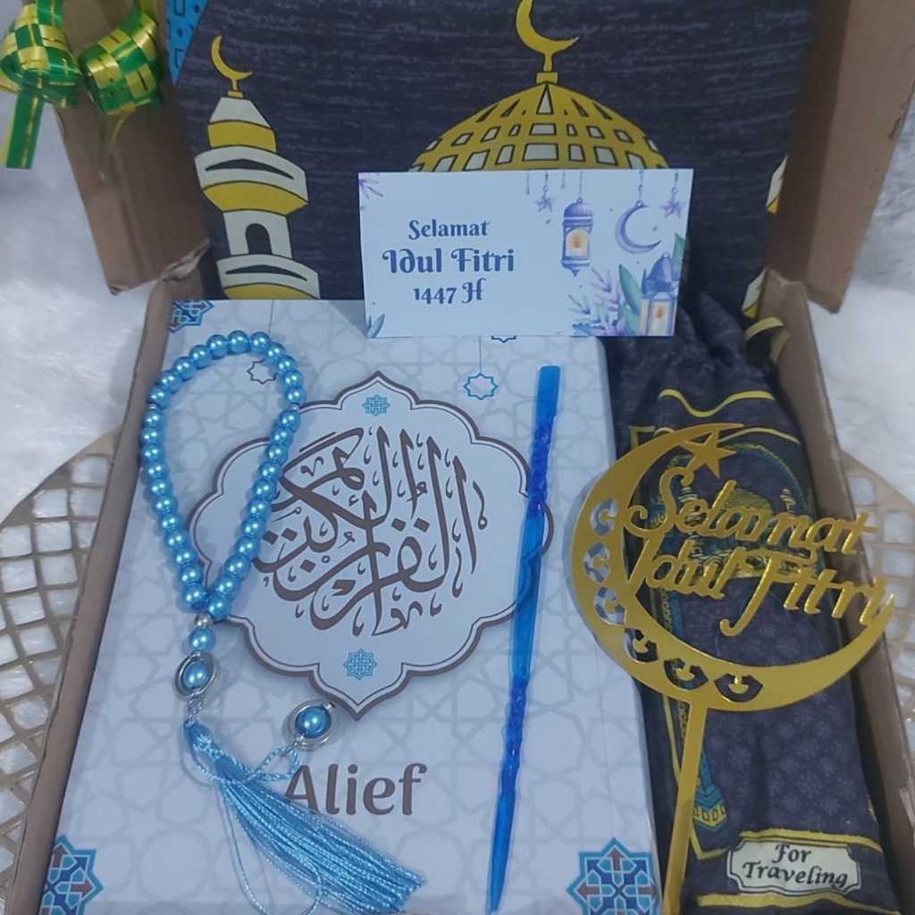 HAMPERS IDUL FIRTI AL-QURAN A5 CUSTOM NAMA TANPA BIAYA TAMBAHAN QURAN TERJEMAHAN HADIAH