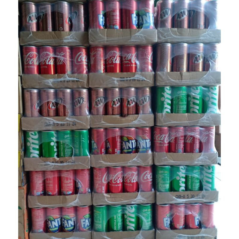 

Fanta, sprite, Coca-Cola minuman kaleng fanta,cola cola, sprite 1krat 24kaleng 330ml