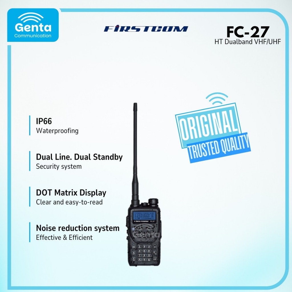 HT FIRSTCOM FC-27 / FIRSTCOM FC27 FC 27 HT DUALBAND VHF / UHF GARANSI BARU ORIGINAL TERMURAH