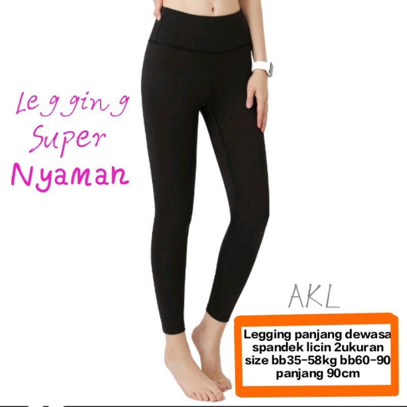 Legging panjang dewasa standar dan jumbo size bb35-58 bb60-90kg spandek licin
