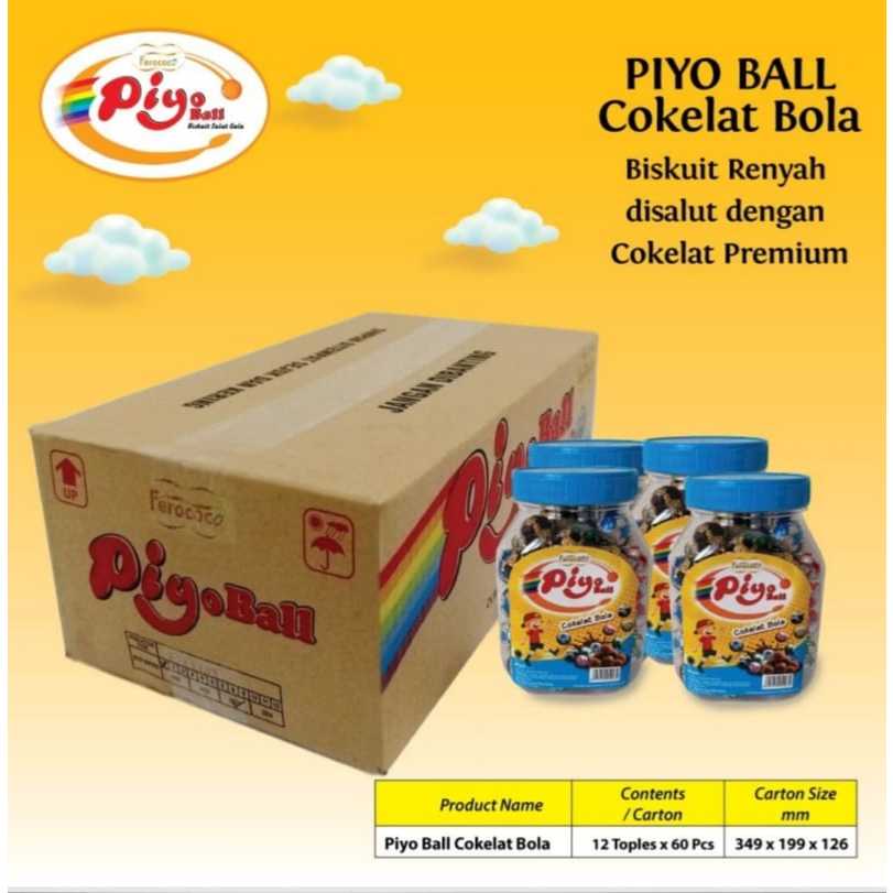 

Makanan Piyoball Cokelat Bola HALAL 60pcs 225gr