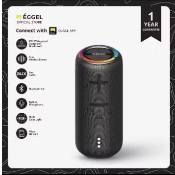 Eggel Tera 3S 360 waterproof Bluetooth speaker with RGB Light