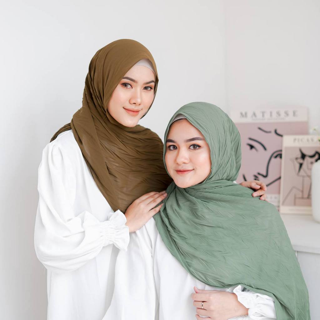 Pashmina Plisket Ceruty Babydoll Premium Kerudung Pashmina Plisket Panjang Wanita Dewasa Remaja
