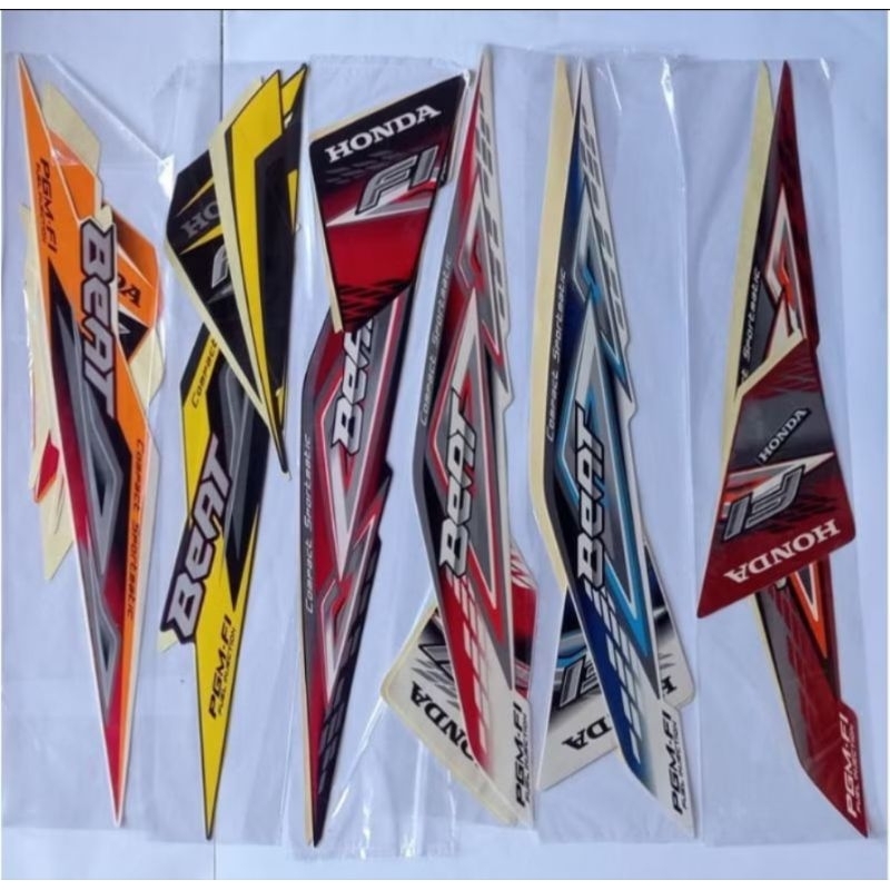 STIKER STRIPING LIS BODY ORI HONDA BEAT FI 2014 FUL SET