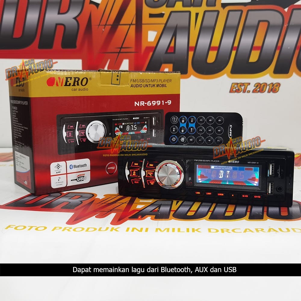 Head Unit Single Din Nero Nero NR-6991-9 Tape USB Bluetooth Mobil