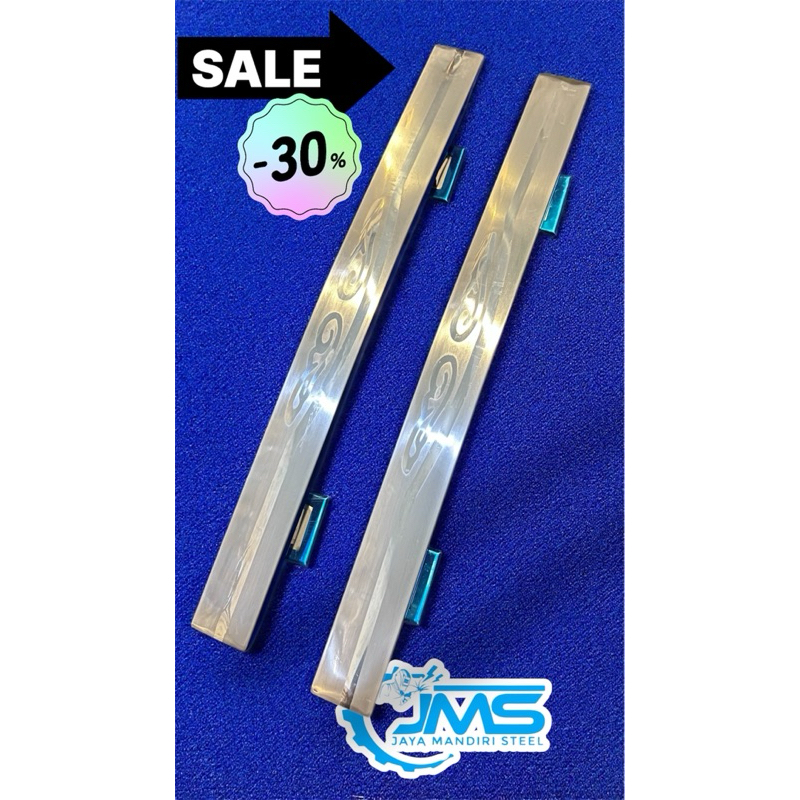 Handle pintu stainless kupu tarung / gagang tarik motif sabit stainless panjang 45 cm