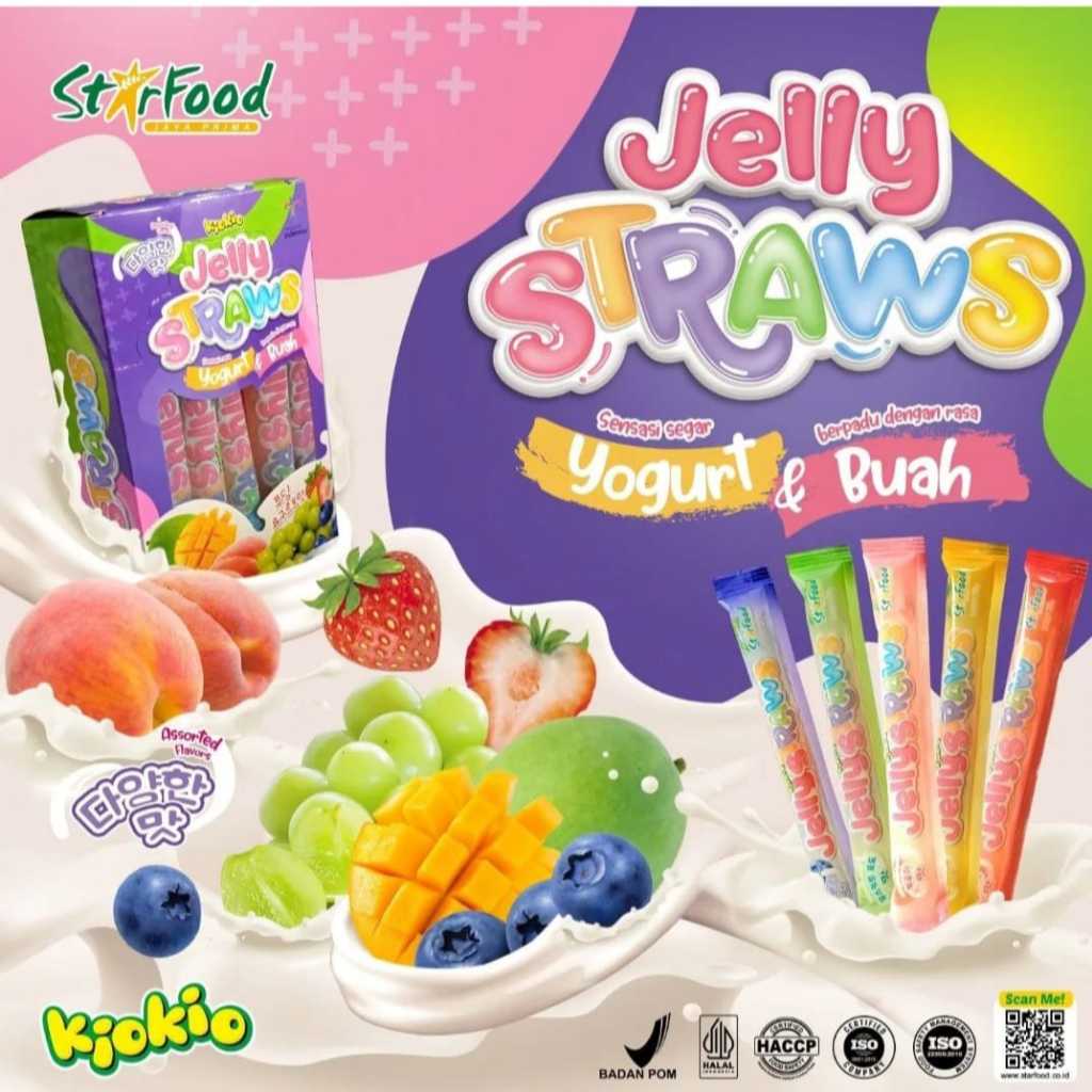 

KioKio Jelly Straw Sedotan Yogurt HALAL 20Pcs 400Gr Per Box