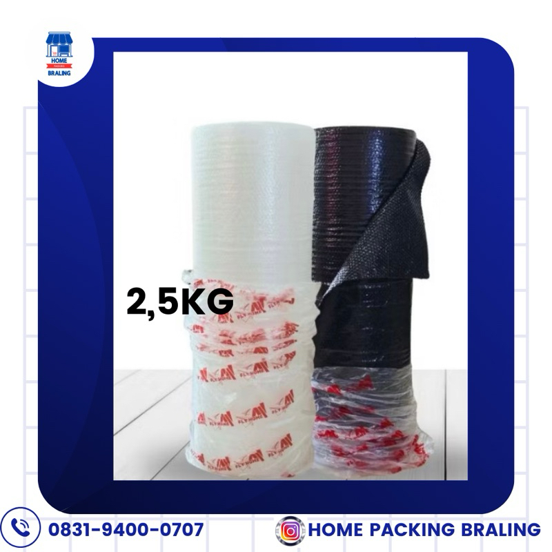

BUBBLE WRAP HITAM PUTIH SELLER 2,5KG UKURAN 50M x 125CM