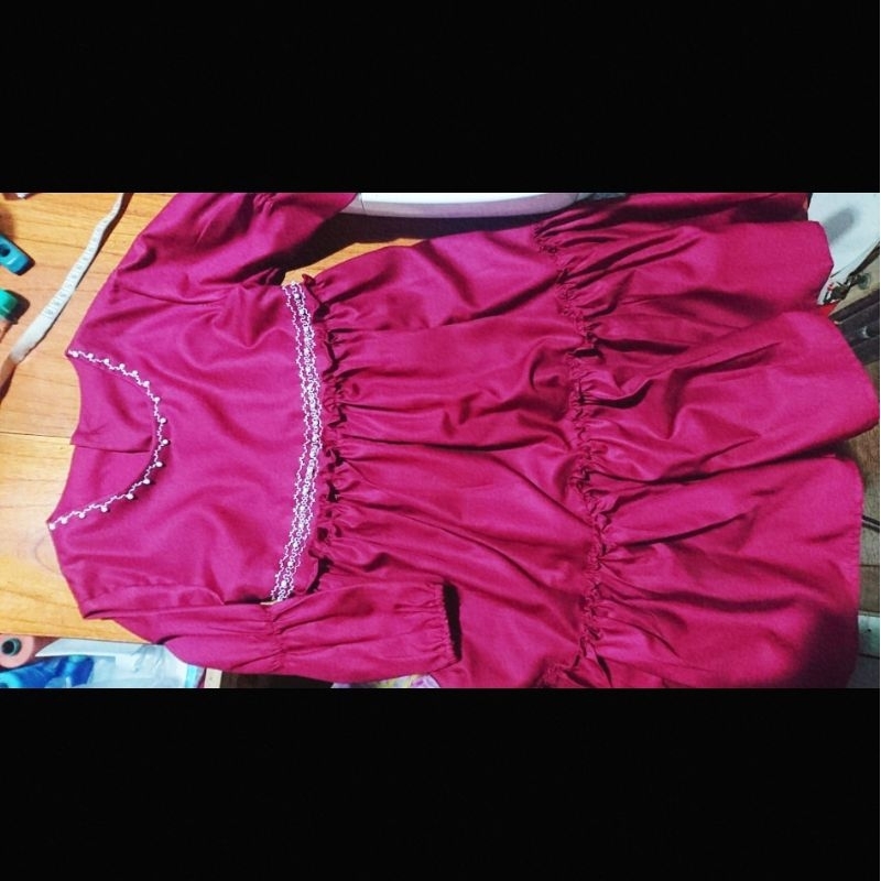 ROSEGOLD DRESS FIZI/ DRESS REMPEL SUSUN / BAJU ANAK/BAJU LEBARAN