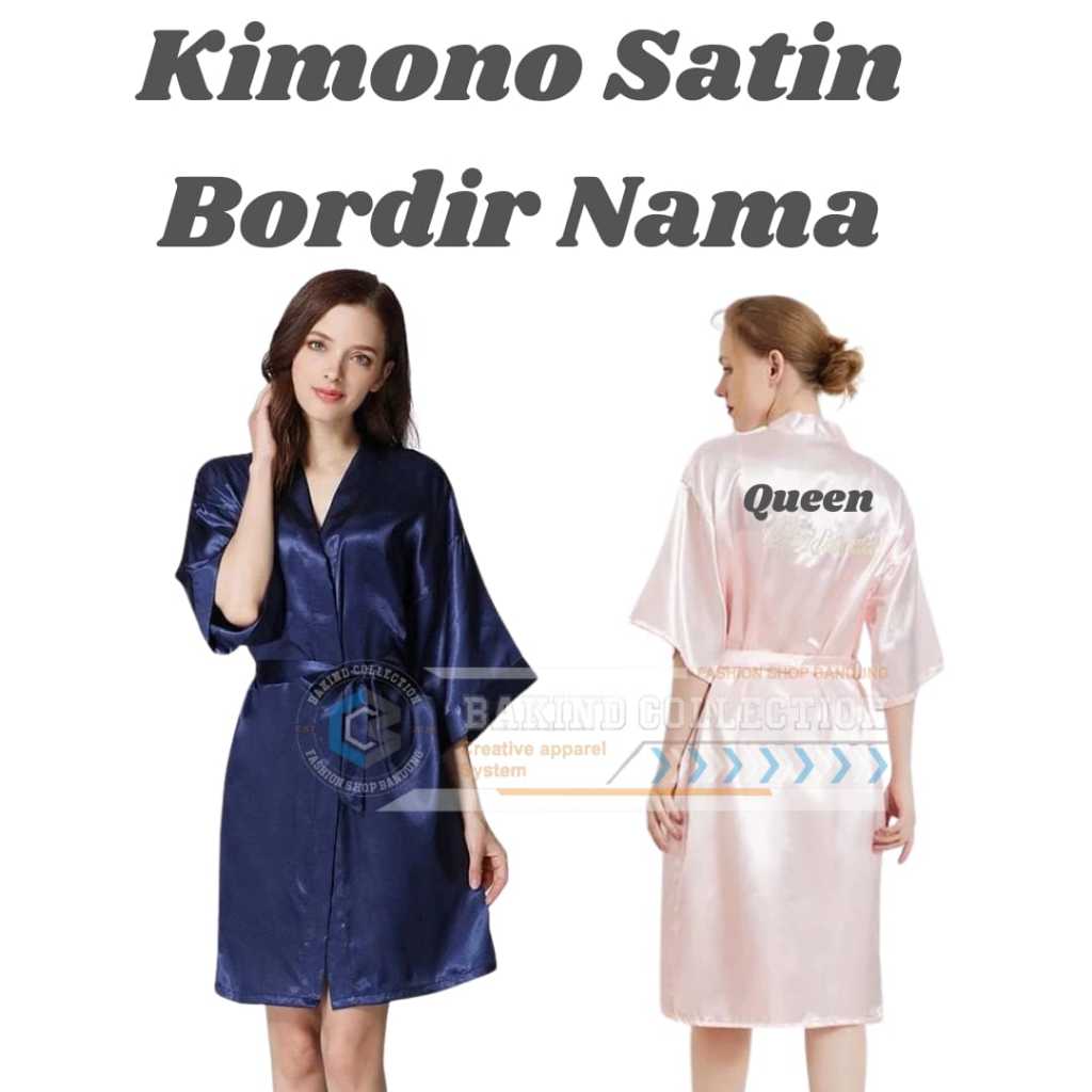 Gaun Kimono Bridesmaid Wedding Bordir Nama / Gaun kimono Bridal shower satin velvet