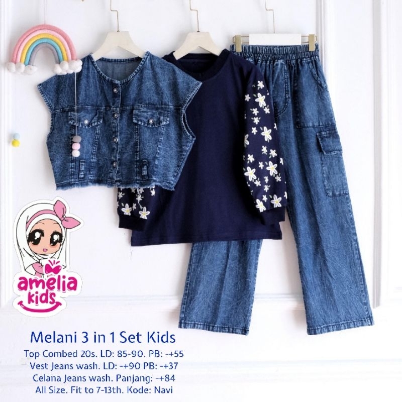 (( JR_KIDS )) JESIKA MELANI  SETELAN KULOT CARGO JEANS ANAK BY AMELIA KIDS // SETELAN BAJU MOTIF KUP
