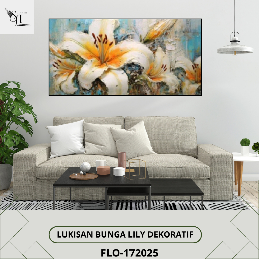 Lukisan Dinding Bunga Lily Dekoratif KODE FLO-172025