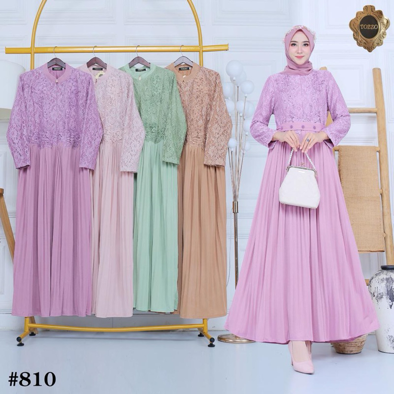 Gamis Brokat Premium Jumbo Busui Gaun Pesta Muslimah Grosir by Tozzo 810