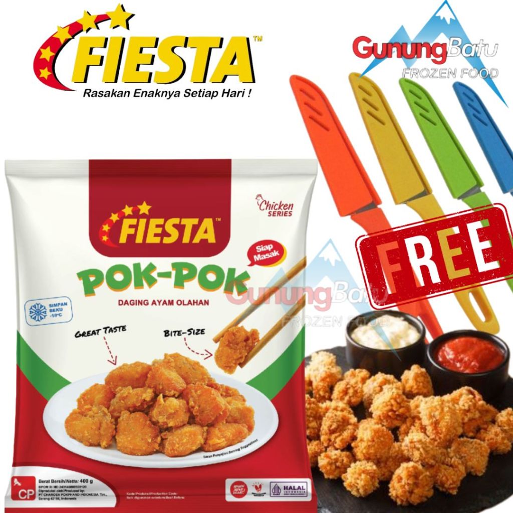 

FIESTA POK-POK AYAM (DAGING AYAM OLAHAN) 400 GRAM FREE PISAU/ PROMO BELI 2 DAPAT 3