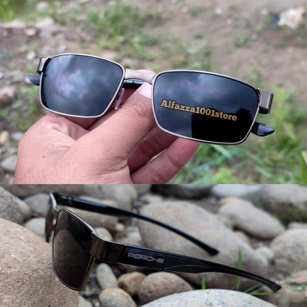 Alfazza1001store PR 6001 - Kacamata Hitam Pilot Model Kotak Kecil Fashion Police High Quality