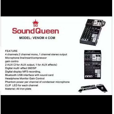 MIXER SOUNDQUEEN VENOM 4 Mixer audio soundqueen VENOM4 channel